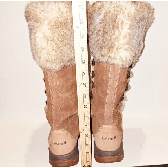 Lafuma Kokta Leather Velvet Feel Warm Fur Winter Snow Boots Brown Sz 6.5 - Picture 10 of 12